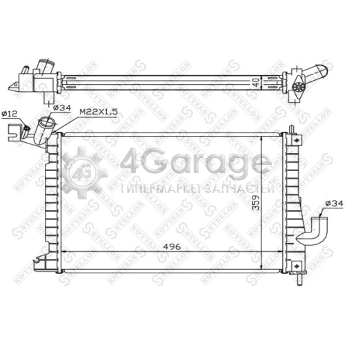 STELLOX 1025262SX Радиатор охлаждение двигателя