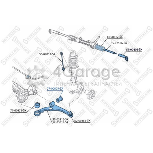 STELLOX 7700879SX Подвеска рычаг независимой подвески колеса