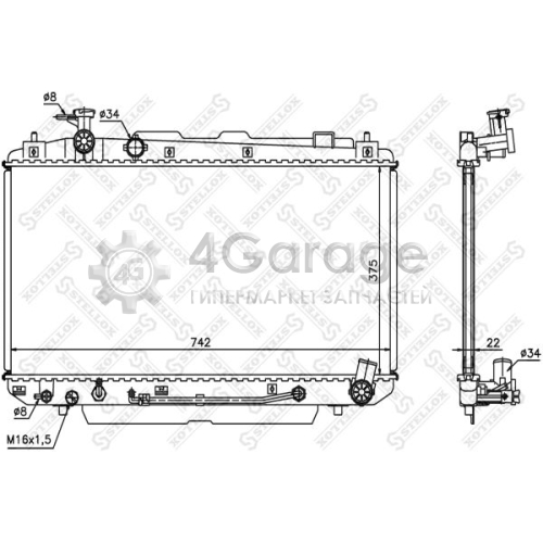 STELLOX 1025185SX Радиатор охлаждение двигателя