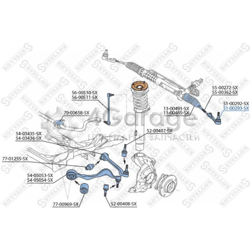 STELLOX 5100293SX Наконечник поперечной рулевой тяги