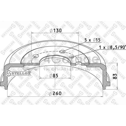 STELLOX 8500157SX Тормозной барабан