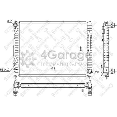 STELLOX 1025125SX Радиатор охлаждение двигателя