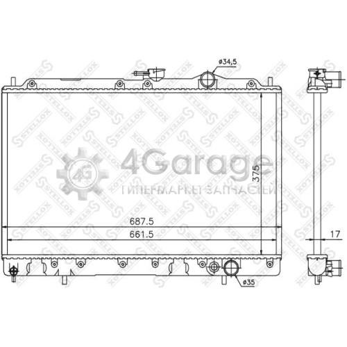 STELLOX 1025370SX Радиатор охлаждение двигателя