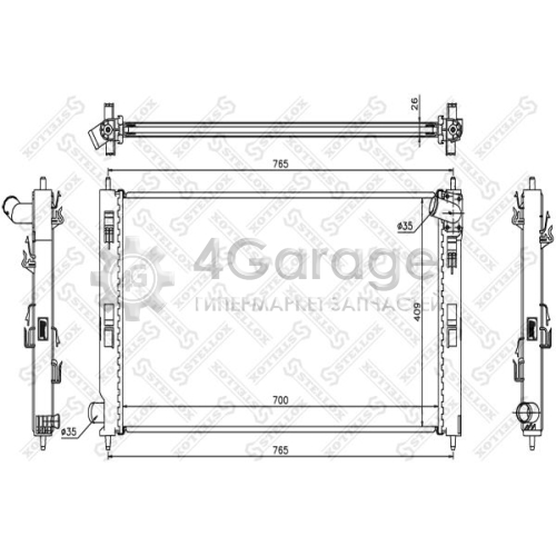 STELLOX 1025452SX Радиатор охлаждение двигателя