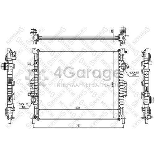 STELLOX 1026464SX Радиатор охлаждение двигателя