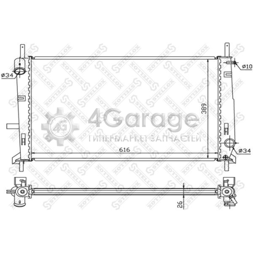 STELLOX 1025291SX Радиатор охлаждение двигателя