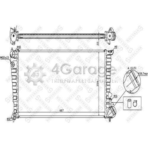 STELLOX 1025654SX 10 25654 sx_радиатор системы охлаждения мкпп citroen berlingo 1.8 1.9di/xsara 1.9d 98 02