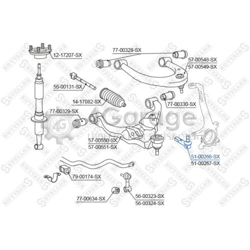 STELLOX 5100266SX Наконечник поперечной рулевой тяги