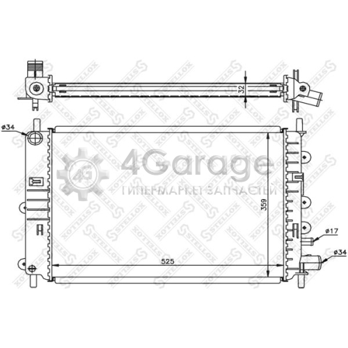 STELLOX 1025055SX Радиатор охлаждение двигателя