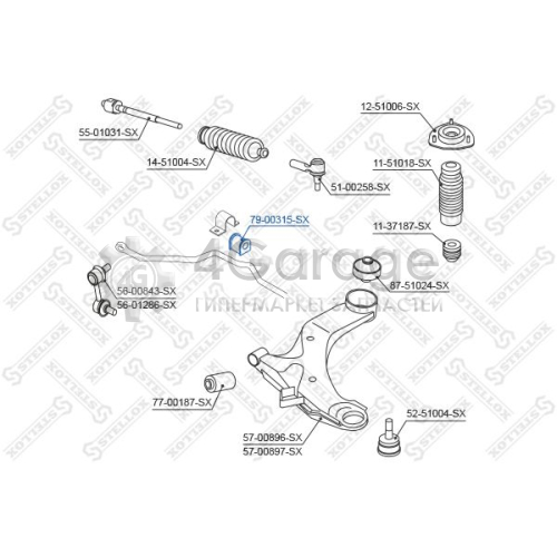 STELLOX 7900315SX Опора стабилизатор