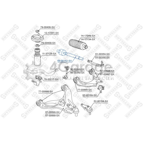 STELLOX 5500152SX Осевой шарнир рулевая тяга