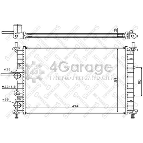 STELLOX 1025727SX Радиатор охлаждение двигателя