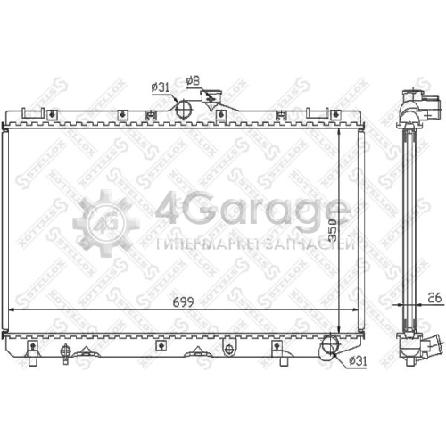 STELLOX 1025423SX Радиатор охлаждение двигателя