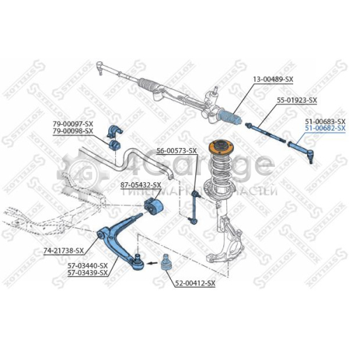 STELLOX 5100682SX Наконечник поперечной рулевой тяги