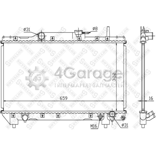 STELLOX 1025116SX Радиатор охлаждение двигателя