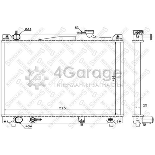 STELLOX 1025360SX Радиатор охлаждение двигателя