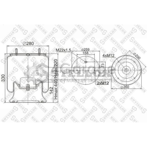 STELLOX 9040041SX Кожух пневматической рессоры