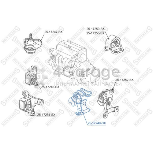 STELLOX 2517249SX Подвеска ступенчатая коробка передач