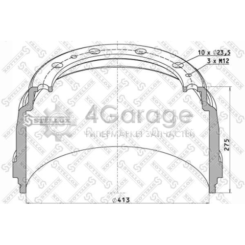 STELLOX 8500028SX Тормозной барабан