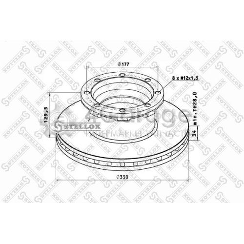 STELLOX 8500801SX Тормозной диск