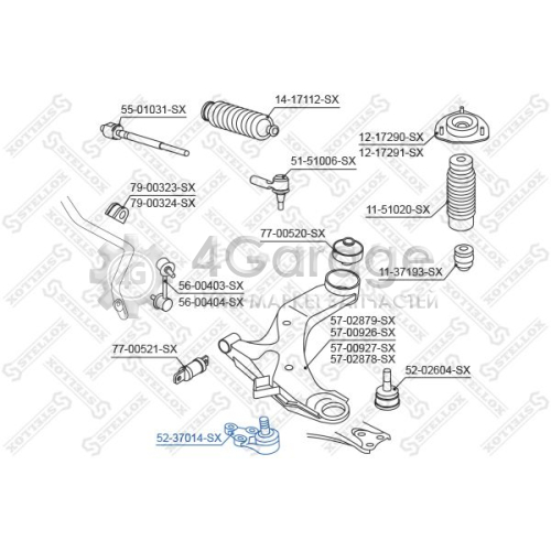 STELLOX 5237014SX Шарнир независимой подвески / поворотного рычага
