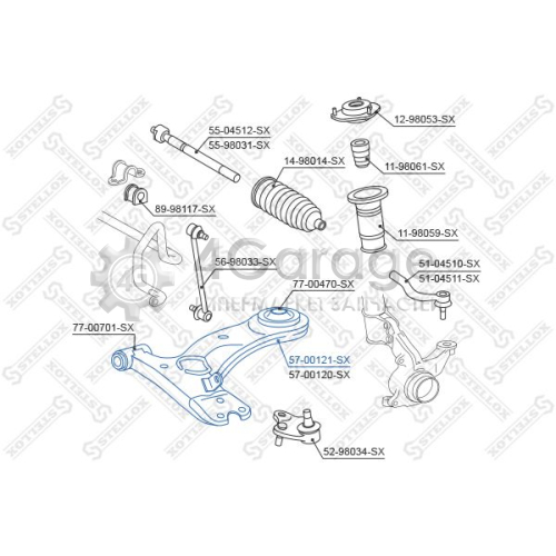 STELLOX 5700121SX Рычаг независимой подвески колеса подвеска колеса