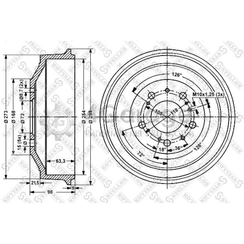 STELLOX 60269906SX Тормозной барабан