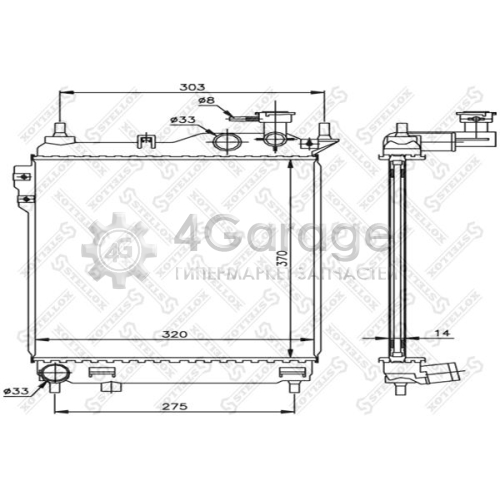 STELLOX 1025312SX Радиатор охлаждение двигателя