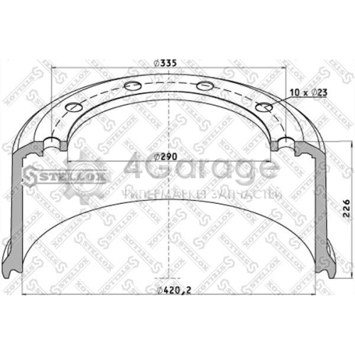 STELLOX 8500041SX Тормозной барабан