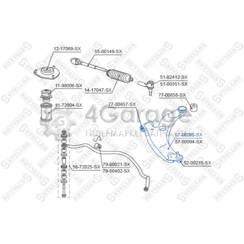 STELLOX 5700095SX Рычаг независимой подвески колеса подвеска колеса