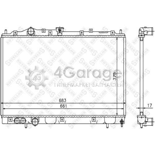 STELLOX 1025258SX Радиатор охлаждение двигателя