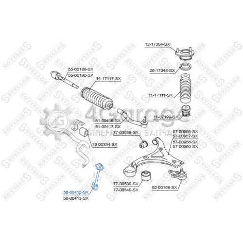 STELLOX 5600412SX Тяга / стойка стабилизатор