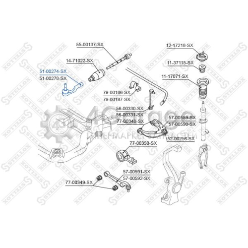 STELLOX 5100274SX Наконечник поперечной рулевой тяги