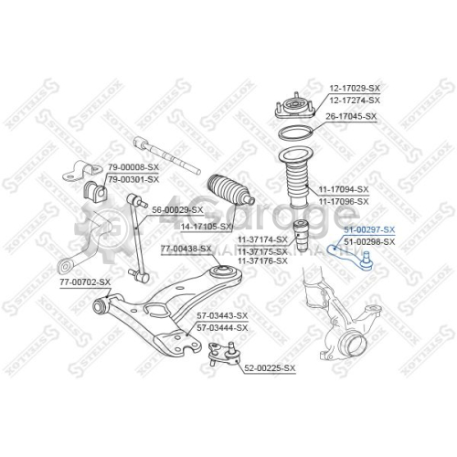 STELLOX 5100297SX Наконечник поперечной рулевой тяги