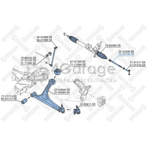 STELLOX 5500358SX Осевой шарнир рулевая тяга