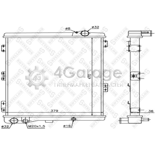 STELLOX 1025080SX Радиатор охлаждение двигателя