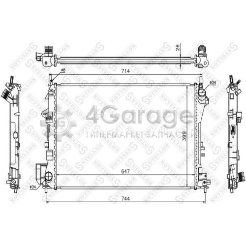 STELLOX 1026002SX Радиатор охлаждение двигателя