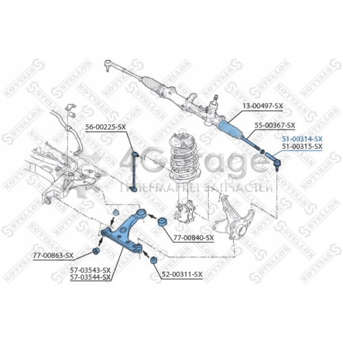 STELLOX 5100314SX Наконечник поперечной рулевой тяги