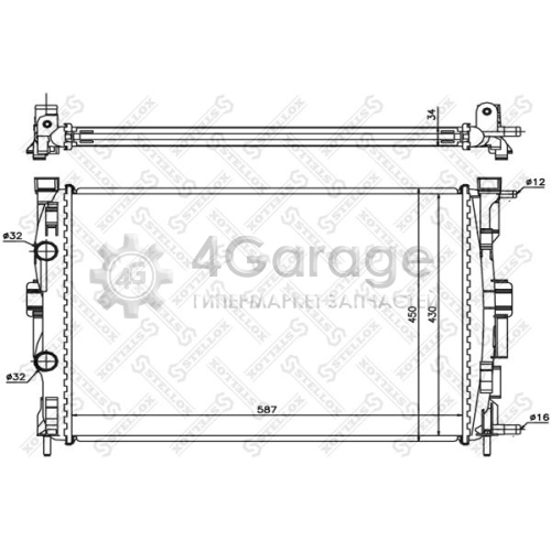 STELLOX 1025358SX Радиатор охлаждение двигателя