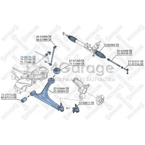 STELLOX 7900536SX Опора стабилизатор