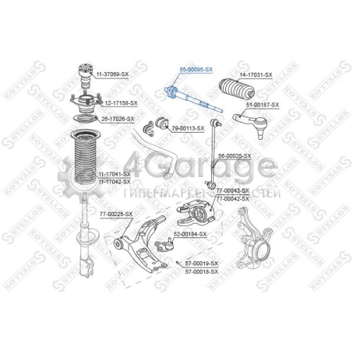 STELLOX 5500095SX Осевой шарнир рулевая тяга