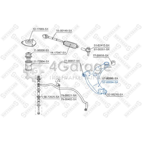 STELLOX 5700094SX Рычаг независимой подвески колеса подвеска колеса