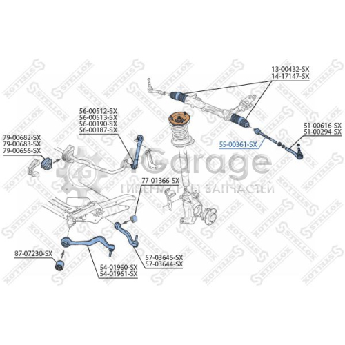 STELLOX 5500361SX Осевой шарнир рулевая тяга