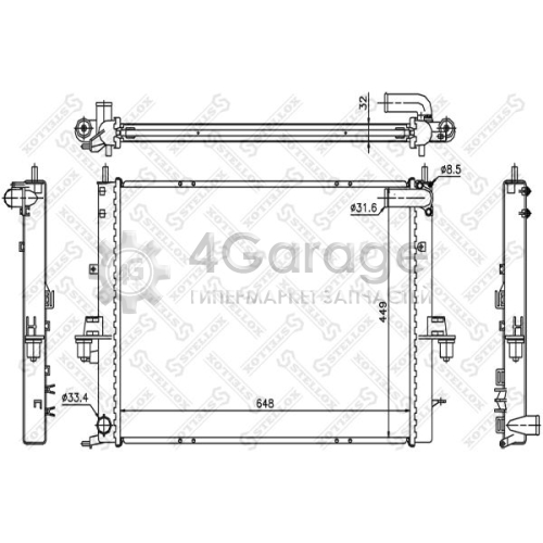 STELLOX 1026282SX Радиатор охлаждение двигателя