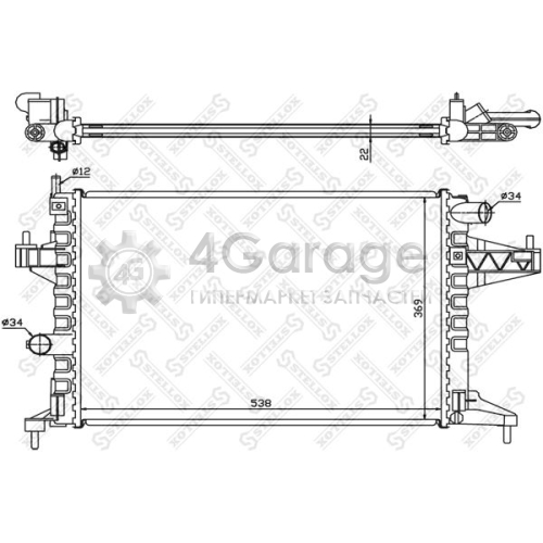 STELLOX 1025995SX Радиатор охлаждение двигателя