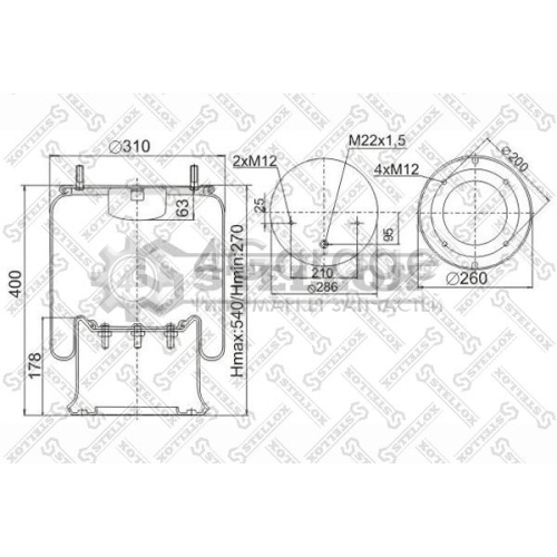 STELLOX 9040281SX Кожух пневматической рессоры