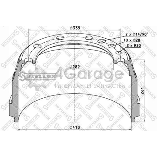 STELLOX 8500016SX Тормозной барабан