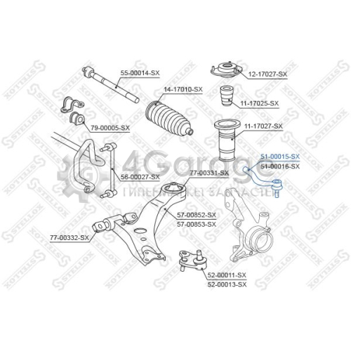 STELLOX 5100015SX Наконечник поперечной рулевой тяги