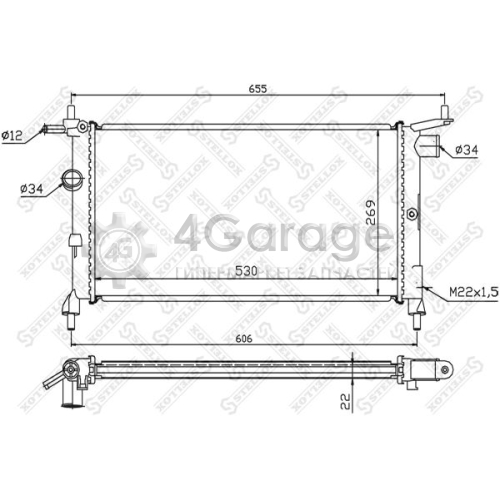 STELLOX 1025225SX Радиатор охлаждение двигателя