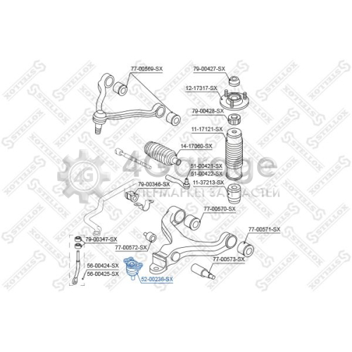 STELLOX 5200238SX Шарнир независимой подвески / поворотного рычага